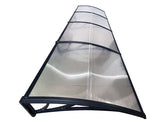 Copertină ECO de ușă 360×150cm marchiză adăpost acoperiș negru-transparent